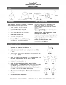 Sparoom aromapod insctruction manual.