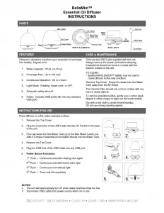 Sparoom bellamist instruction manual